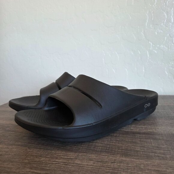 OOFOS Ooahh Recovery Slide Sandal Black Unisex Size Men's 10 Women's 12 Comfort - Picture 10 of 10